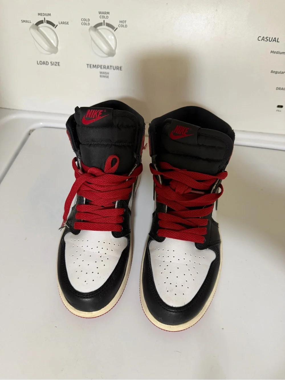 Nike Kids High-Top Sneakers in Black, White & Red